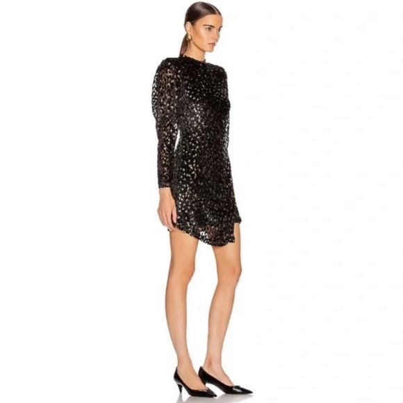 A.L.C. • Jane Metallic Velvet Burnout Mini Dress - Picture 2 of 16